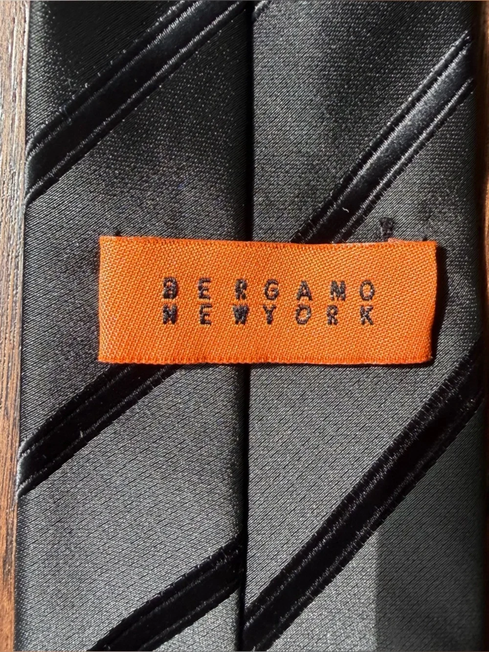 Bergamo New York Boys Black Striped Zipper Tie - 14